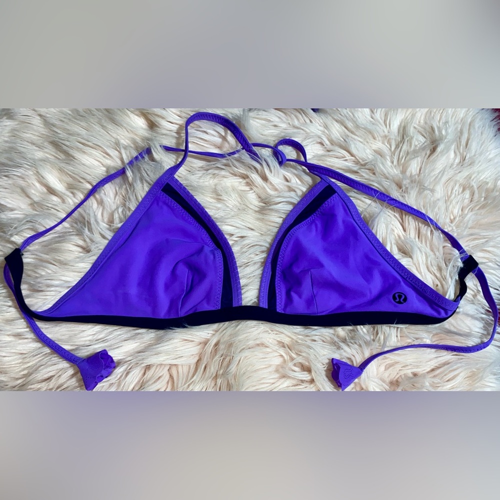 Lululemon Athletica Beach Break Racerback Bikini Top - Purple and Black